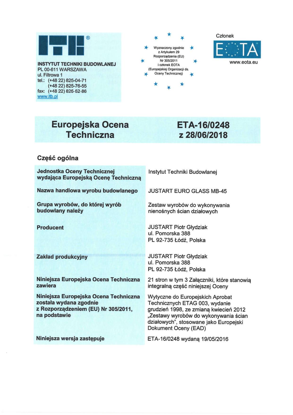 ETA-16.0248-JUSTART-EUROGLASS-MB-45-1str